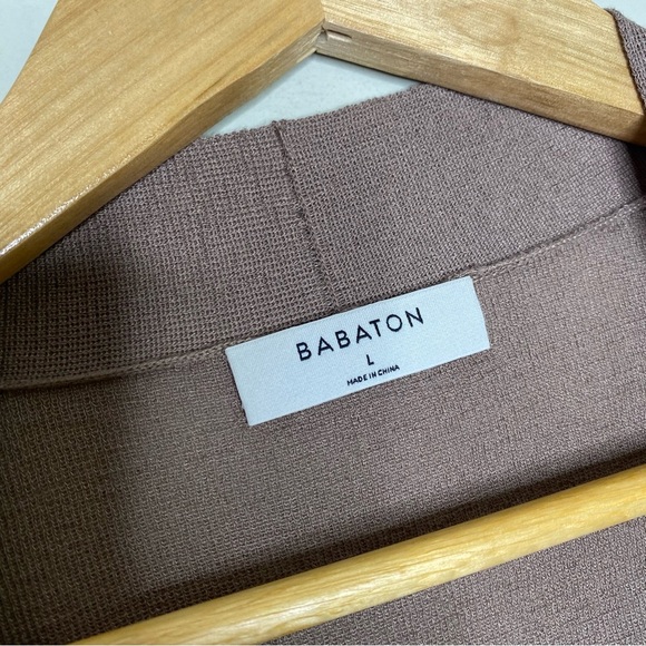 Aritzia Babaton Tan Open Front Lucida Lightweight Cardigan Sweater Women's Large - Picture 5 of 11